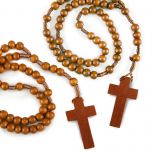 Rosario madera marrón claro, min.2