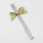 Rotulador simply plateado decorado lazo verde