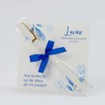 Rotulador y tarjetón azul Comunión personalizado min.16