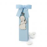 Llavero metal Angel en estuche azul 5 peladillas chocolate