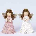 Angelitas corona y alas doradas, vestido largo stdo. 2