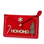 Sobre fieltro rojo letrero madera HOHOHO, min.2