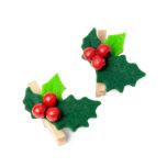 Adorno acebo con pinza, min.12