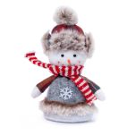 Muñeco nieve bufanda y gorro orejeras 16cm