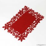 Bajo plato Navidad de fieltro rojo