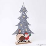 Figura Árbol de Navidad con Papá Noel 44cm