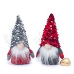 Gnomo lentejuelas rojo y gris 15cm. 1cora-choc stdo, min.2