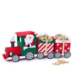 Tren fieltro 33cm. Papa Noel vagones regalo 22 caramelos minifruit