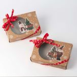 Caja navideña marrón c/ventana 2 stdo 2 5x18x12cm., min.12