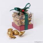 Estuche 8 croki-choc cinta verde y acebo 5,7cm.*