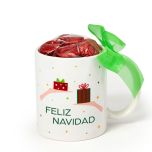 Taza Regalos en Mano Feliz Navidad 6 bombones varios idiomas