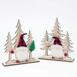 Figura bosque 18cm.y gnomo cuadros 2 stdo., min.2