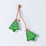 Adorno decorativo Abetos de madera con cordel