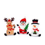 Adhesivo madera Reno, Santa y Snowman 3,2x4x0,2cm