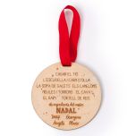 Colgante madera personalizado, con cinta, Cagar el Tió 9cm