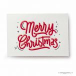 Tarjeta Merry Christmas letras rojo y negro