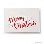 Tarjeta Merry Christmas Estrellas 5x3,5cm.1hj=36u.min5