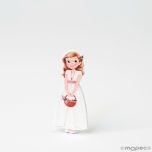 Figura 2D adhesiva niña Comunión cesta flores 5,5cm.min10
