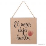 Cuadro El amor deja huella para colgar 20x20x2cm,