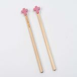 Lápiz hexagonal madera Cruz rosa min.12