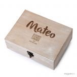 Cofre madera personal.flor Recuerdos P.Comunión 23x17cm