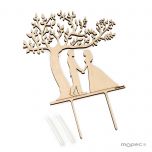 Cake topper madera novios Árbol de la Vida 17x18cm,