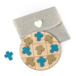 Juego 3 en raya de madera Cruz azul y beige