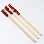 Lápiz hexagonal madera personalizado rojo en relieve min.12