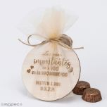 Posavasos madera "Las Cosas..." personalizado 2bombones min.18