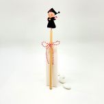 Lápiz madera Pita graduado 24cm. con 3 peladillas choc.