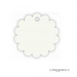 Tarjeta forma FLOR marfil, 3cm(precio x 54u)min.54