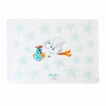 Lámina para enmarcar cigueña fondo estrellas