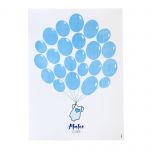 Lámina para enmarcar body azul con globos 29,5x42cm.