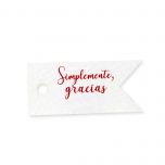 Tarjeta Simplemente, gracias 3,7x1,7cm. (preciox77u) min.77