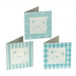 Tarjeta osito azul R/T/C, preciox102uds