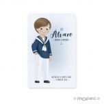 Estampa marinero azul Primera Comunión 8x12,5cm.