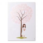 Lámina firmas niña Comunión con vestido corto 42x29,5cm