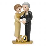 Figura pastel Pop & Fun de pie Bodas de Oro 21 cm.