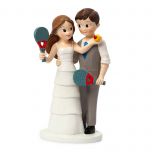 Figura pastel novios Pádel 10,5 x 18,5cm.