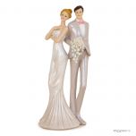 Figura pastel novios vestidos de fiesta 25cm.