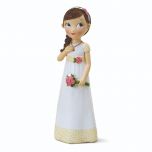 Figura niña comunión vestido romántico, 16,5cm.