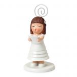 Portafotos niña cabello liso Comunión 8,5cm., WEBPROMO